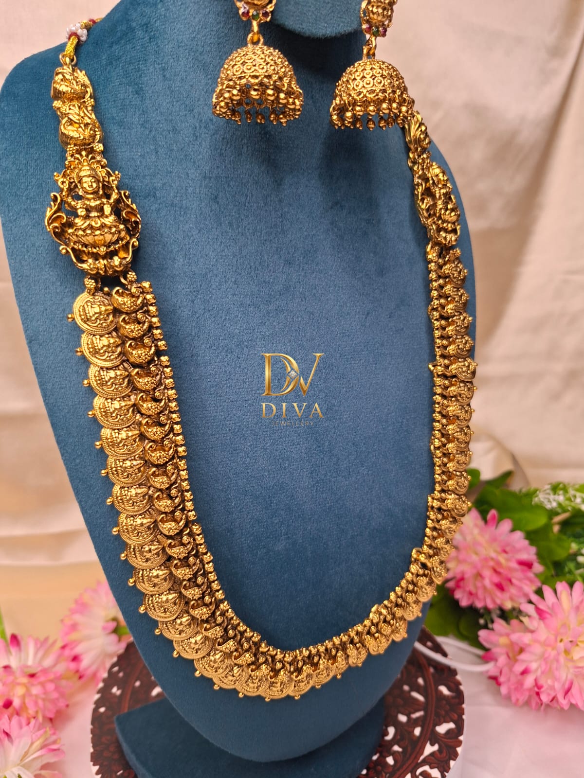 Long coin with lakshmi necklace with beautiful jimkha - Image 3