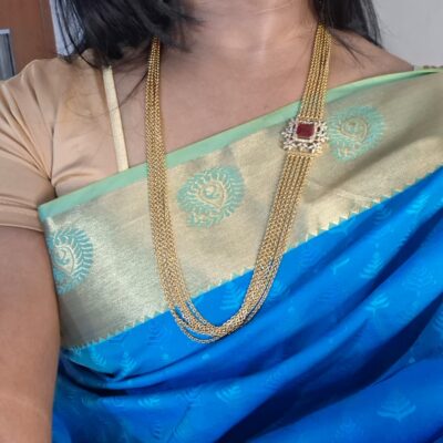 Diva Inspire Multi-Layer Antique Gold Long chandra haram chain