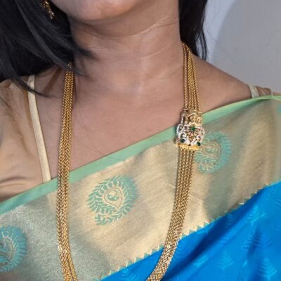 Diva Inspire Multi-Layer Antique Gold Long chandra hara Chain