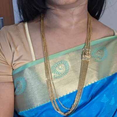 Diva Inspire Multi-Layer Antique Gold Long chandra hara Chain